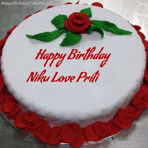 write name on Red Rose Birthday Cake